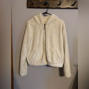 Women’s Abercrombie & Fitch Faux Fur Jacket - Size Small - Off White